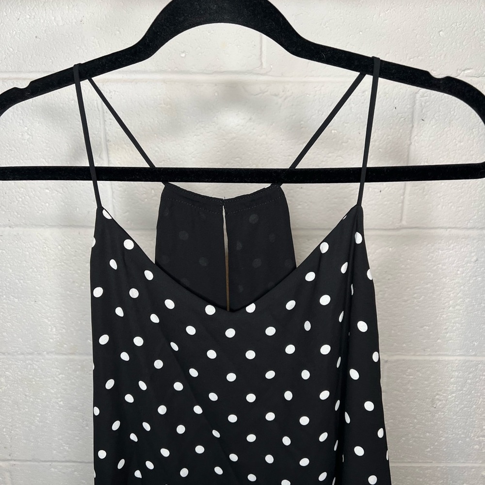 Express Black & White Polka Dot Tank Top - Size: L - Picture 3 of 4